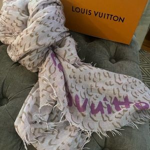 LOUIS VUITTON Limited Edition Stephen Sprouse Etole Scarf Pink Leopard